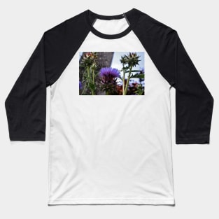 Purple Flower-Head Baseball T-Shirt